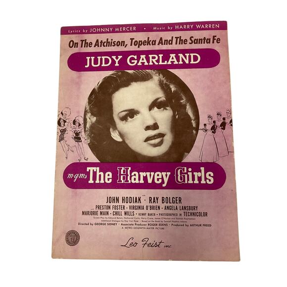 On The Atchison Topeka and The Santa Fe Sheet Music Judy Garland Harvey Girls - Picture 1 of 5